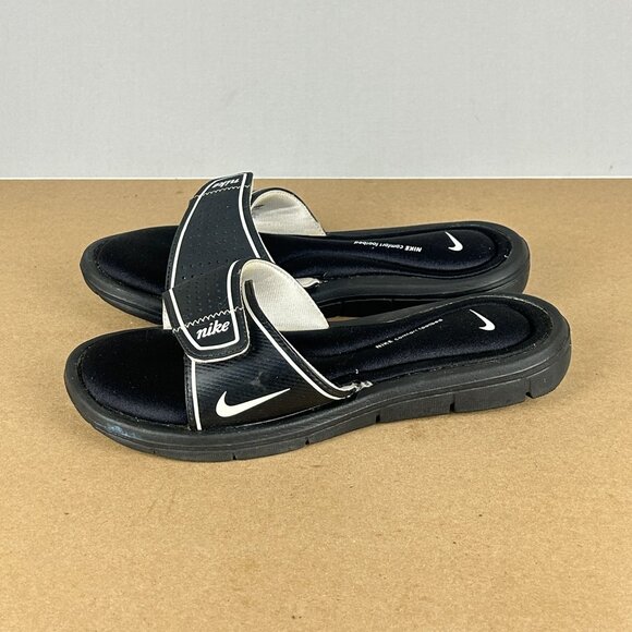 Nike Comfort Footbed Slide Sandals Womens 7 Black White Comfort Sport Padded - Picture 9 of 9